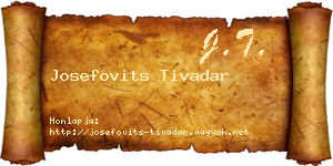 Josefovits Tivadar névjegykártya